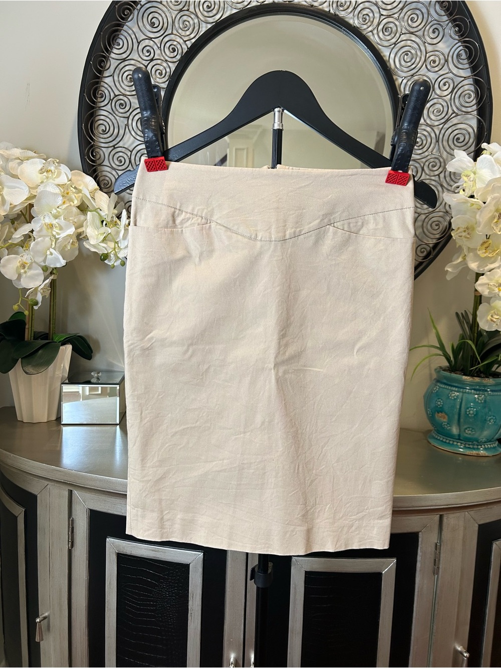 Patrizia Pepe Cream Pencil Skirt